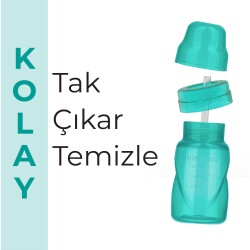 Mamajoo Akıtmaz Pipetli Bardak, 270 ml, Yeşil, 12+ Ay, 1 Adet - 6