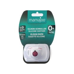 Mamajoo Schnuller im kieferorthopädischer Design Marienkäfer & Rot mit Aufbewahrungsbox / 0+ Monate - 8