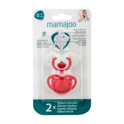Mamajoo 2 x kieferorthopädische Design Schnuller Marienkäfer & Rot /0+ Monate - 3