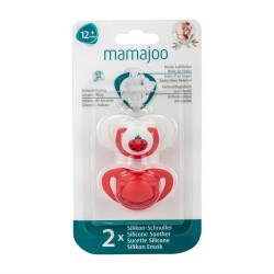 Mamajoo 2 x kieferorthopädische Design Schnuller Marienkäfer & Rot /12+ Monate - 3