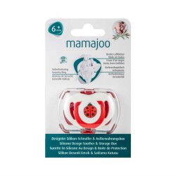 Mamajoo Schnuller im kieferorthopädischer Design Marienkäfer & Rot mit Aufbewahrungsbox / 6+ Monate - 3