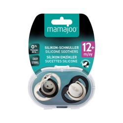 Mamajoo kieferorthopädische Design Schnuller Pearl&Schwarz mit Sterilisations- und Aufbewahrungsbox / Nacht&Tag 12+ Monate - 8