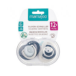 Mamajoo kieferorthopädische Design Schnuller Schwarz&Pearl mit Sterilisations- und Aufbewahrungsbox / Nacht&Tag 12+ Monate - 8