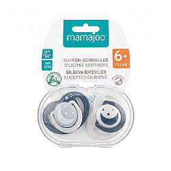 Mamajoo kieferorthopädische Design Schnuller Schwarz&Pearl mit Sterilisations- und Aufbewahrungsbox / Nacht&Tag 6+ Monate - 8