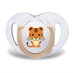 Mamajoo 2 x kieferorthopädische Design Schnuller Tiger & Ecru /12+ Monate - 2