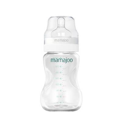 Mamajoo Silber Babyflasche 250 ml & Anti-Kolik-Flaschensauger mit Aufbewahrungsbox / 0+ Monate, klein, 2er-Pack