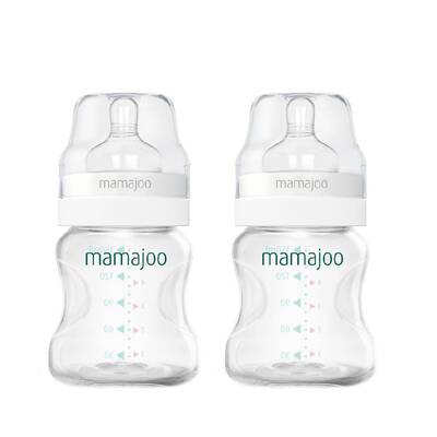 Mamajoo Silber Babyflaschen 150 ml Doppelpack