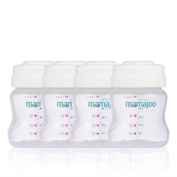 Mamajoo Anne Sütü ve Mama Saklama Seti 4x150 ml | Biberon ve Göğüs Pompası Uyumlu Kapaklı Saklama Kabı - 1