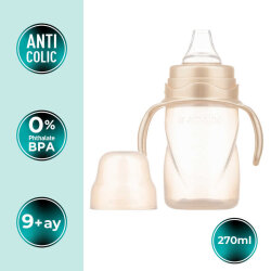 Mamajoo Antikolik Biberon 150 ml & Antikolik Akıtmaz Alıştırma Bardağı 270 ml - Pearl - 3