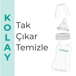 Mamajoo Silver Anti-Kolik Biberon 250 ml, 6 Ay+, Orta Akışlı - 6