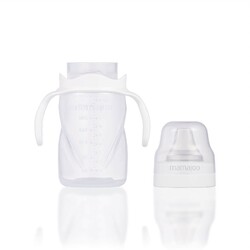 Mamajoo Silver Feeding Bottle 150ml & Non Spill Training Cup White 270ml with Handle - Thumbnail