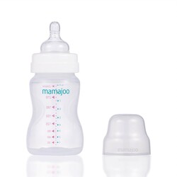 Mamajoo Silver Feeding Bottle 250ml & Non Spill Training Cup Pearl 160ml with Handle - Thumbnail