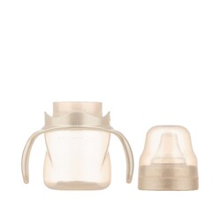 Mamajoo Silver Feeding Bottle 250ml & Non Spill Training Cup Pearl 160ml with Handle - Thumbnail
