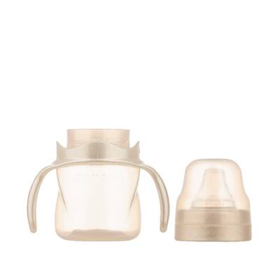 Mamajoo Silver Feeding Bottle 250ml & Non Spill Training Cup Pearl 160ml with Handle