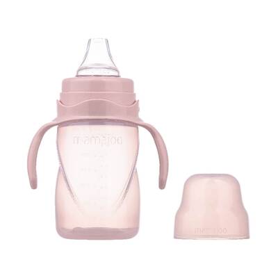 Mamajoo Silver Feeding Bottle 250ml & Non Spill Training Cup Powder Pink 270ml with Handle