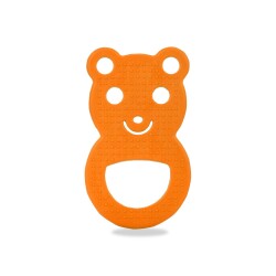 Mamajoo Soft & Fun Teether, Orange Teddy Bear - Mamajoo