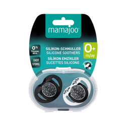 Mamajoo Ortodontik Damaklı Emzik, Antrasit Leopar, 0+ Ay, Emzik Saklama & Sterilizasyon Kutulu, İkili Set - 8