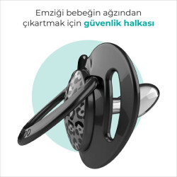 Mamajoo Ortodontik Damaklı Emzik, Antrasit Leopar, 12+ Ay, Emzik Saklama & Sterilizasyon Kutulu, İkili Set - 3