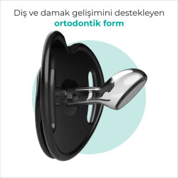 Mamajoo Ortodontik Damaklı Emzik, Antrasit Leopar, 12+ Ay, Emzik Saklama & Sterilizasyon Kutulu, İkili Set - 4