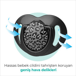 Mamajoo Ortodontik Damaklı Emzik, Antrasit Leopar, 12+ Ay, Emzik Saklama & Sterilizasyon Kutulu, İkili Set - 5