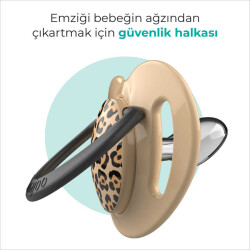 Mamajoo Ortodontik Damaklı Emzik, Bej Leopar, 12+ Ay, Emzik Saklama & Sterilizasyon Kutulu, İkili Set - 4