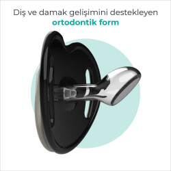 Mamajoo Ortodontik Damaklı Emzik, Black & Pearl, 0+ Ay, Emzik Saklama & Sterilizasyon Kutulu, İkili Set - 3