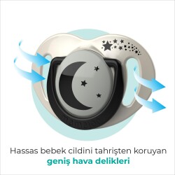 Mamajoo Ortodontik Damaklı Emzik, Pearl & Black, 6+ Ay, Emzik Saklama & Sterilizasyon Kutulu, İkili Set - 5
