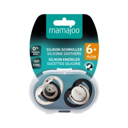 Mamajoo Ortodontik Damaklı Emzik, Pearl & Black, 6+ Ay, Emzik Saklama & Sterilizasyon Kutulu, İkili Set - 8