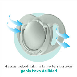 Mamajoo Ortodontik Damaklı Emzik, Powder Green, 0+ Ay, Emzik Saklama & Sterilizasyon Kutulu, İkili Set - 5