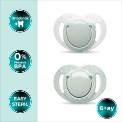 Mamajoo Ortodontik Damaklı Emzik, Powder Green, 6+ Ay, Emzik Saklama & Sterilizasyon Kutulu, İkili Set - 2