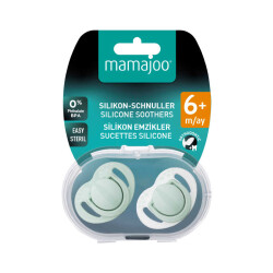 Mamajoo Ortodontik Damaklı Emzik, Powder Green, 6+ Ay, Emzik Saklama & Sterilizasyon Kutulu, İkili Set - 8
