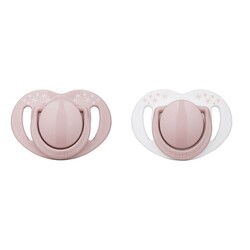 Mamajoo Sterilizasyon & Saklama Kutulu Powder Pink Desenli İkili Ortodontik Emzik 0 Ay - Thumbnail