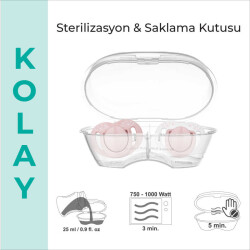 Mamajoo Ortodontik Damaklı Emzik, Powder Pink, 0+ Ay, Emzik Saklama & Sterilizasyon Kutulu, İkili Set - 6