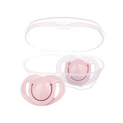 Mamajoo Sterilizasyon & Saklama Kutulu Powder Pink Desenli İkili Ortodontik Emzik / 6 Ay+ - Thumbnail