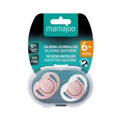 Mamajoo Ortodontik Damaklı Emzik, Powder Pink, 6+ Ay, Emzik Saklama & Sterilizasyon Kutulu, İkili Set - 8