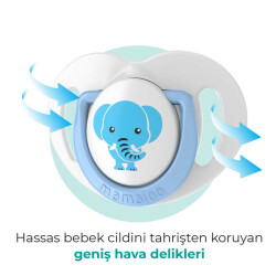 Mamajoo Ortodontik Damaklı Emzik, Mavi Fil, 0+ Ay, Emzik Saklama Kutusu, 1 Adet - 5