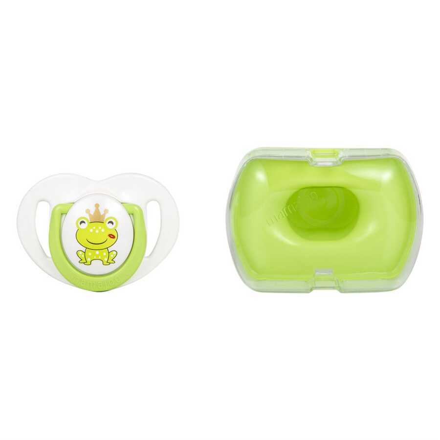 Mamajoo Orthodontic Soother, Green Frog Prince, 0+ Mo, Storage Box - Mamajoo