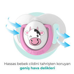 Mamajoo Ortodontik Damaklı Emzik, Pembe İnek, 12+ Ay, Emzik Saklama Kutusu, 1 Adet - 5