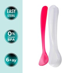 Mamajoo Twin Feeding Spoons Pink & Storage Box - 2