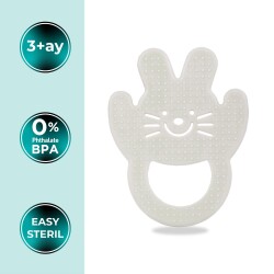 Mamajoo Yumuşak & Eğlenceli Diş Kaşıyıcı, Kolay Kavrama & Hassas Diş Etlerine Özel, Beyaz Tavşan , 1 Adet - 2