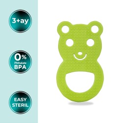 Mamajoo Yumuşak & Eğlenceli Diş Kaşıyıcı, Kolay Kavrama & Hassas Diş Etlerine Özel, Yeşil Ayıcık , 1 Adet - 2