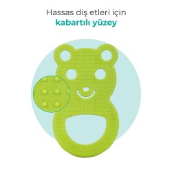 Mamajoo Yumuşak & Eğlenceli Diş Kaşıyıcı, Kolay Kavrama & Hassas Diş Etlerine Özel, Yeşil Ayıcık , 1 Adet - 3
