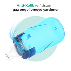 Yumuşak Uçlu Damlatmaz Eğitici Bardak 270ml / Mavi - 8