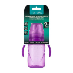 Mamajoo Yumuşak Uçlu Damlatmaz Eğitici Bardak 270ml /Mor - 6