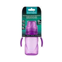Mamajoo Yumuşak Uçlu Damlatmaz Eğitici Bardak 270ml /Mor - 14