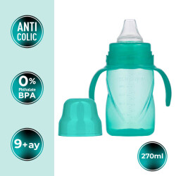 Mamajoo Yumuşak Uçlu Damlatmaz Eğitici Bardak 270ml / Yeşil - 8