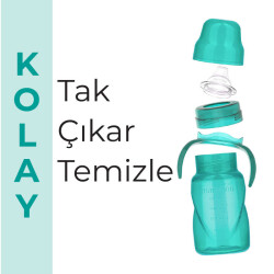 Mamajoo Yumuşak Uçlu Damlatmaz Eğitici Bardak 270ml / Yeşil - 12